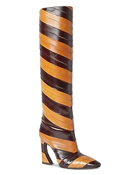 Fendi Women's Arco Two-tone Hagfish Leather Boots