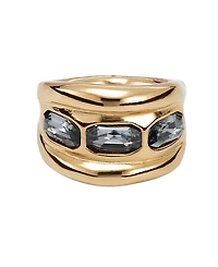 UNOde50 Triple Grey Crystal Ring