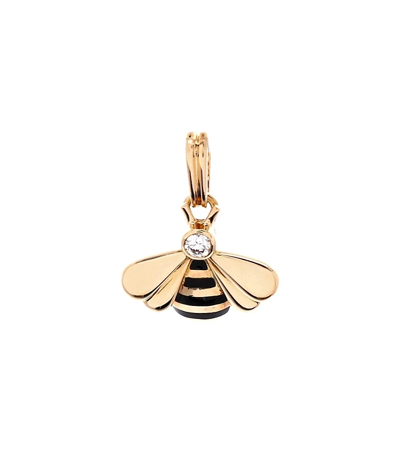 Pre-Owned Cartier Bumble Bee Charm 18K Gold with Diamond and Enamel, 0.6"