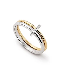 Ana Luisa Solid Gold Two Tone Lab Grown Diamond Link Ring