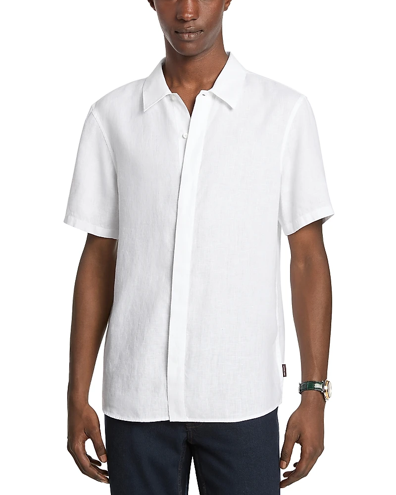 Michael Kors Classic Linen Point Collar Shirt