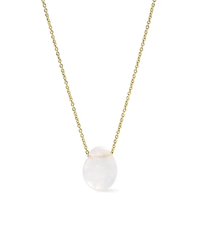 Ana Luisa Mini Clear Quartz Pebble Necklace