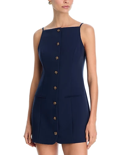 French Connection Azra Twill Square Neck Mini Dress