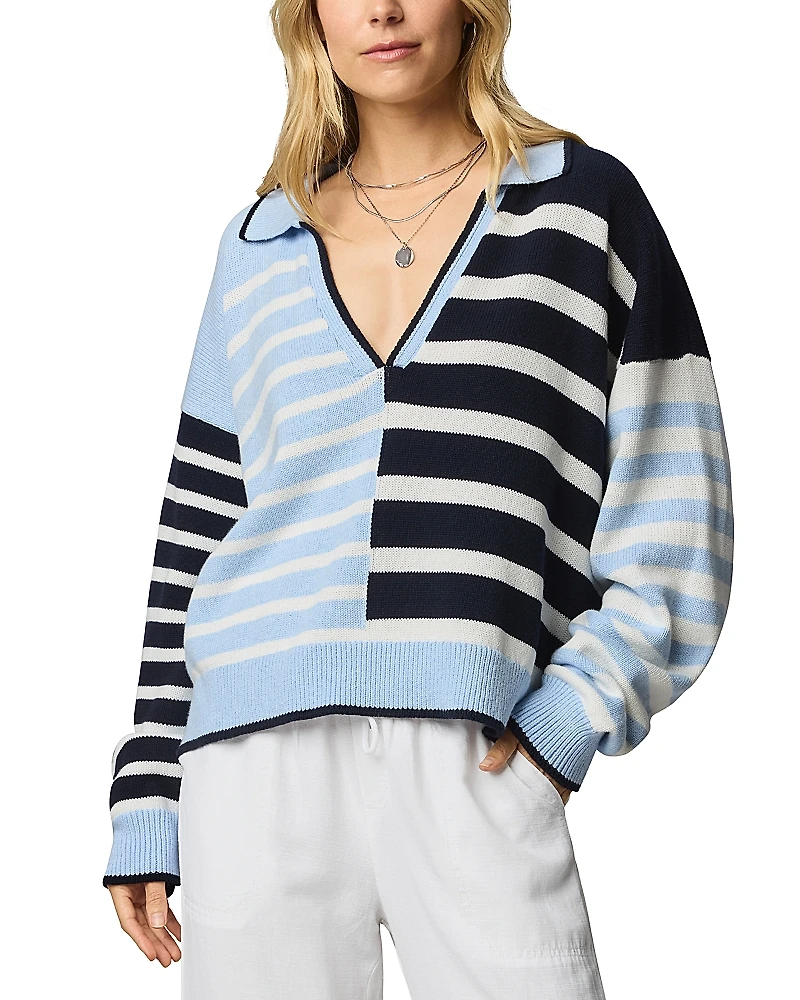 Splendid Arden Striped Polo Sweater