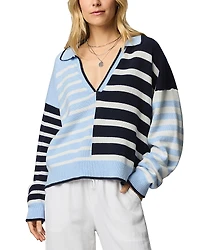 Splendid Arden Striped Polo Sweater