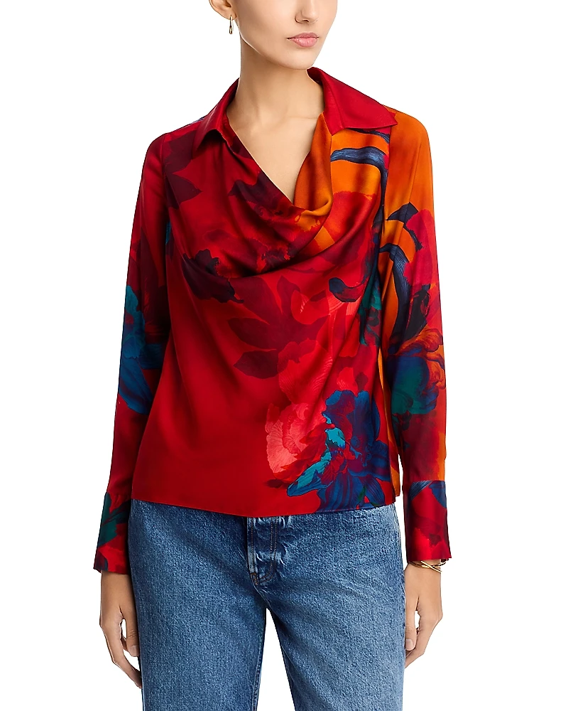 Elie Tahari The Ciaran Cowl Neck Top