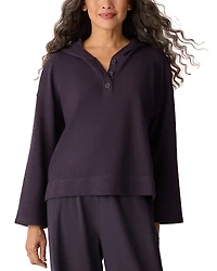 Eileen Fisher Waffle Double Knit Hooded Top