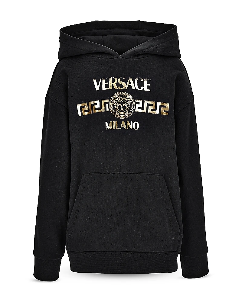 Versace Unisex Fleece Fade Logo Print Hoodie - Little Kid, Big Kid