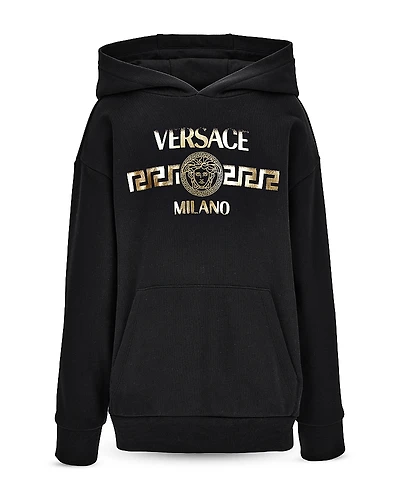 Versace Unisex Fleece Fade Logo Print Hoodie - Little Kid, Big Kid