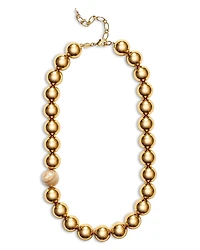 Anni Lu Hi Ho Gold Mother Of Pearl Beaded Necklace, 15.74-18.11