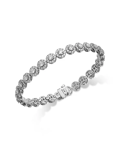 Bloomingdale's Fine Collection Diamond Halo Tennis Bracelet