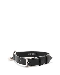 McQueen Skull Ring Leather Bracelet