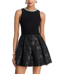 Alice and Olivia Chara Embellished Mini Dress