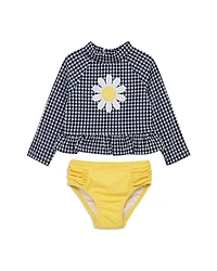 Little Me Girls' Gingham Daisy Rash Guard and Swim Bottom Set - Baby