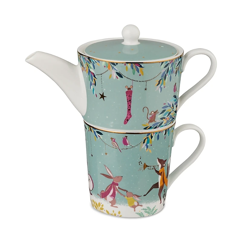 Portmeirion Sara Miller Woodland Tales Tea for One, Merry Band
