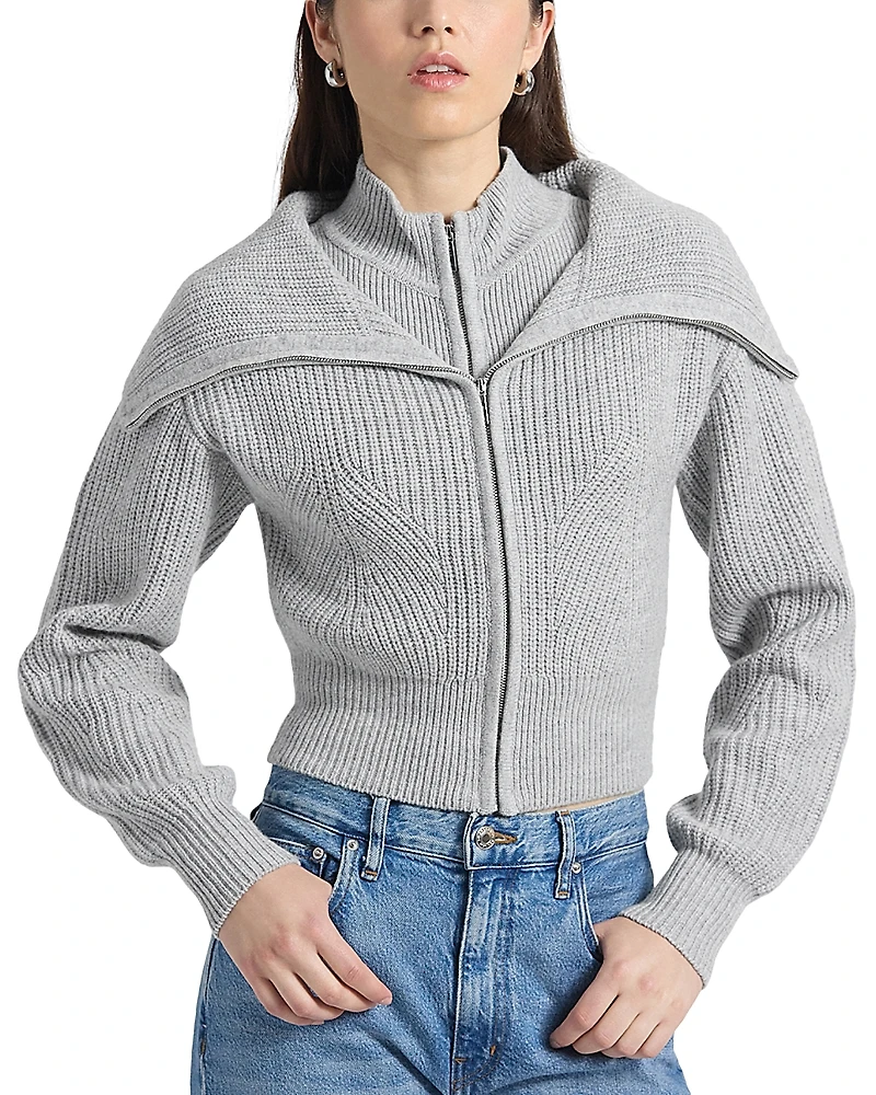 Derek Lam 10 Crosby Jayne Wool Zip Front Layered Sweater