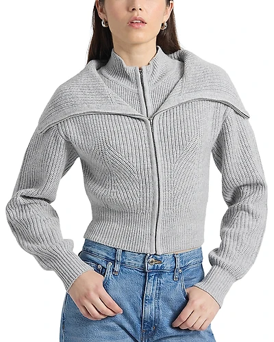 Derek Lam 10 Crosby Jayne Wool Zip Front Layered Sweater