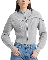 Derek Lam 10 Crosby Jayne Wool Zip Front Layered Sweater