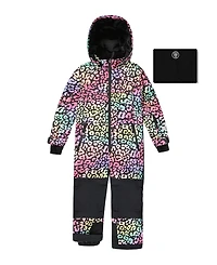 Deux par Girls' One-Piece Teknik Snowsuit Leopard - Little Kid, Big Kid