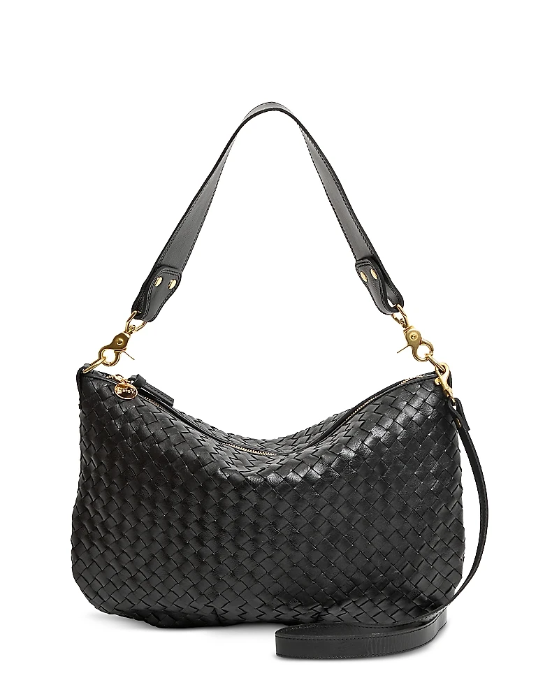 Clare V. Moyen Medium Woven Leather Messenger Bag