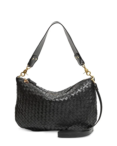 Clare V. Moyen Medium Woven Leather Messenger Bag