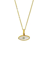 Ottoman Hands Aretha Mother Of Pearl Eye Pendant Necklace