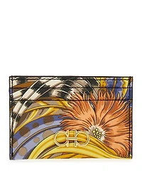 Ferragamo Gancini Foulard Leather Card Holder