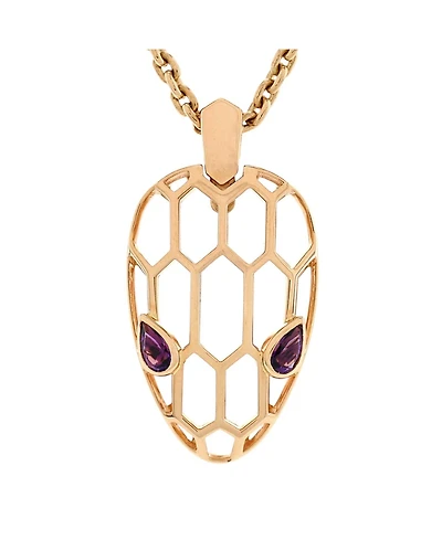 Pre-Owned Bvlgari Serpenti Seduttori Pendant Necklace 18K Rose Gold with Amethyst, 16.5 - 17.75"
