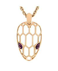 Pre-Owned Bvlgari Serpenti Seduttori Pendant Necklace 18K Rose Gold with Amethyst, 16.5 - 17.75"