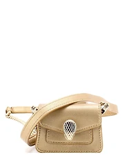 Pre-Owned Bvlgari Micro Serpenti Forever Shoulder Bag Metallic Leather