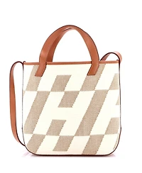 Pre-Owned HERMES 27 Cabas H en Biais Tote Canvas with Leather