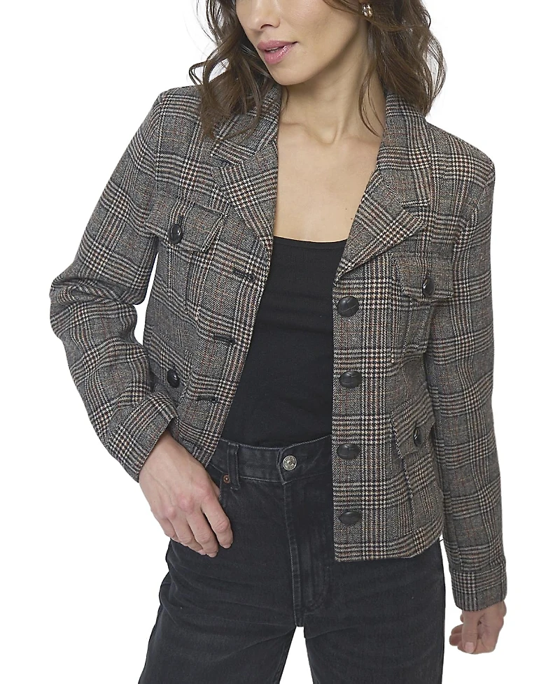 Central Park West Women's Eden Plaid Double Pocket Jacket