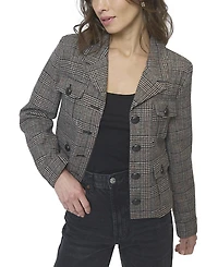 Central Park West Women's Eden Plaid Double Pocket Jacket