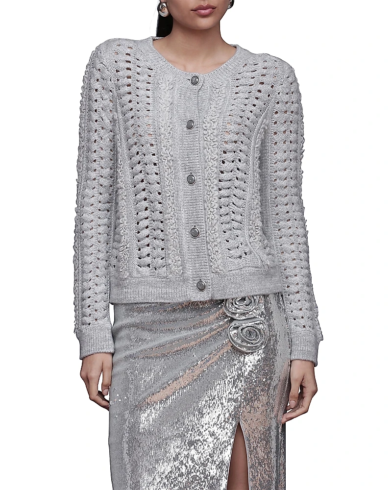 Avec Les Filles Long Sleeve Button Front Cardigan