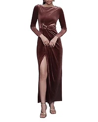 Avec Les Filles Asymmetric Draped Maxi Dress