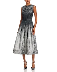 Oscar de la Renta Ombre Boucle Jacquard Dress