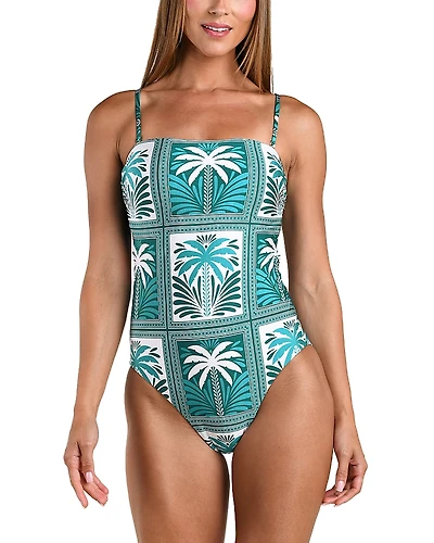 Sunshine 79 Patchwork Palms Bandeau One Piece