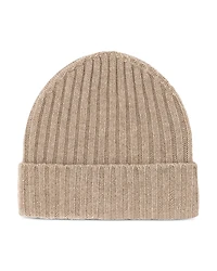 Boggi Milano Men's Ribbed Pure Cashmere Beanie