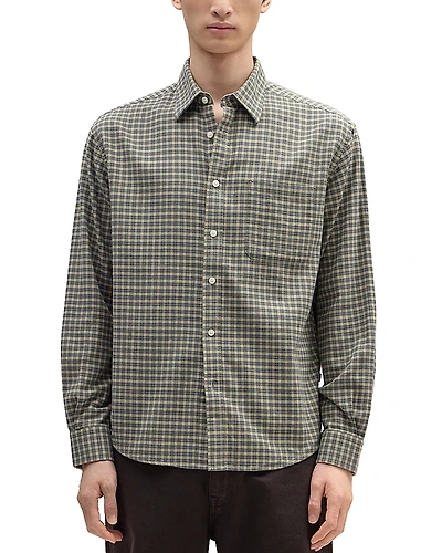 NN07 Deon Long Sleeve Button Front Flannel Shirt