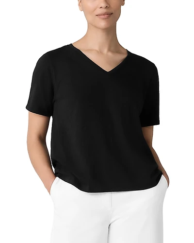 Eileen Fisher V Neck Short Sleeve Tee