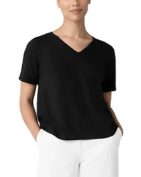 Eileen Fisher V Neck Short Sleeve Tee