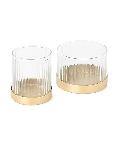 Fleck Fluted Glass Votive - Set of 2