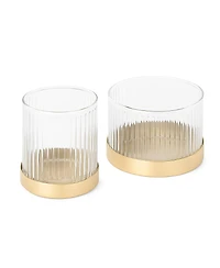 Fleck Fluted Glass Votive - Set of 2