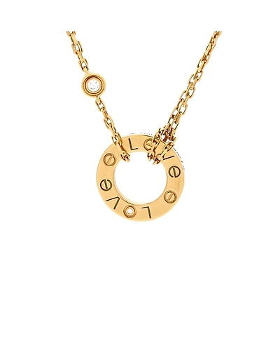 Pre-Owned Cartier 2 Diamonds Love Pendant Necklace 18K Gold and Diamonds, 14.75 - 16"