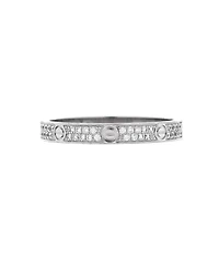 Pre-Owned Cartier Small Love Wedding Band Pave Diamonds Ring 18K White Gold and Diamonds