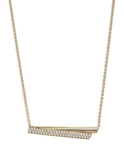 Hearts On Fire 18K Yellow Gold Inside Out Diamond Flip Bar Necklace, 16-18