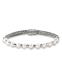 John Hardy Sterling Silver Jh Essentials Cultured Freshwater Pearl Chain Bracelet