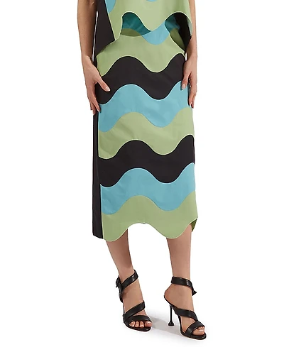 La DoubleJ Pencil Intarsio Waves Skirt