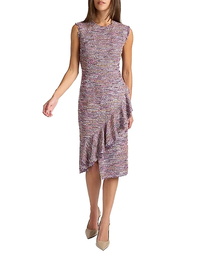 Santorelli Cami Sleeveless Sheath Dress with Skirt Ruffle