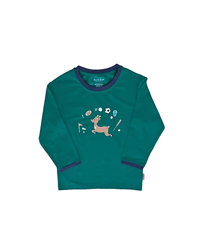 Bits & Bows Unisex Reindeer Games Crewneck Long Sleeve T-Shirt - Little Kid, Big Kid